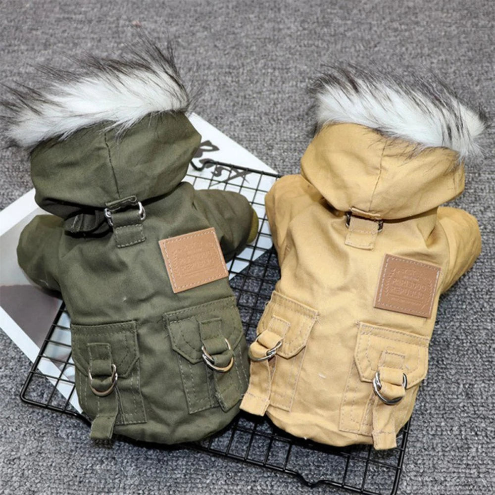 Parka pour Chien à Capuche Fourrée – Chaude et Coupe-Vent, du XS au XXL