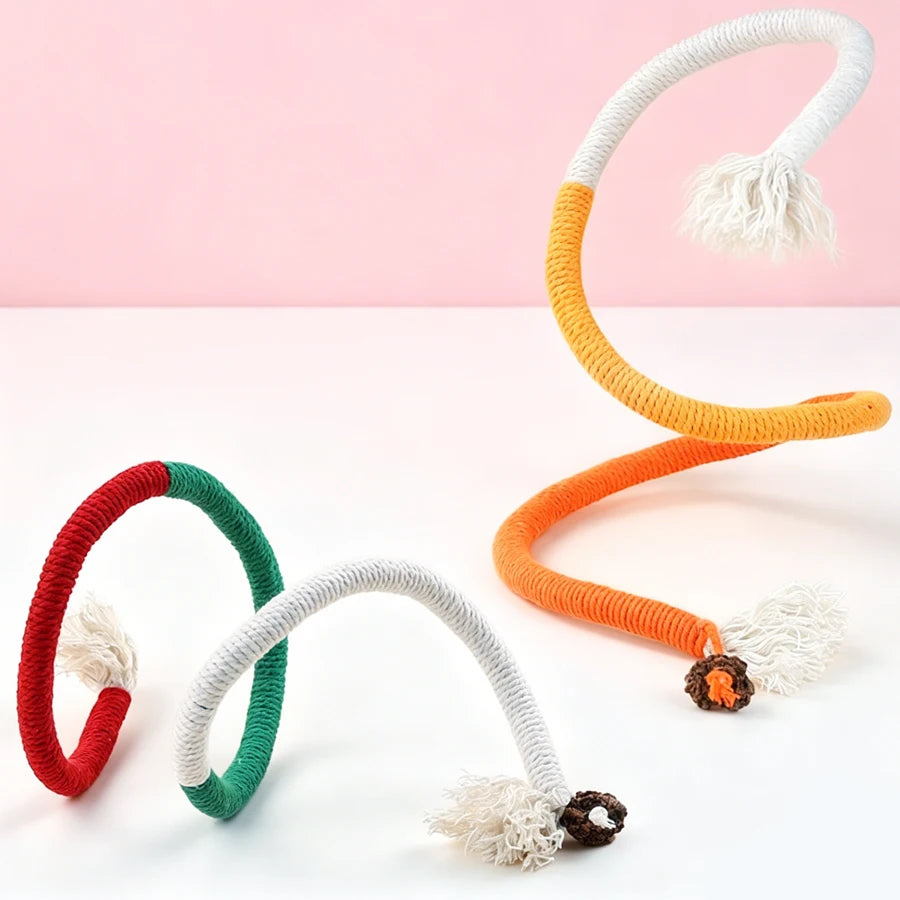 Corde à Mâcher pour Chat en Coton – Jouet Dentaire 70 cm