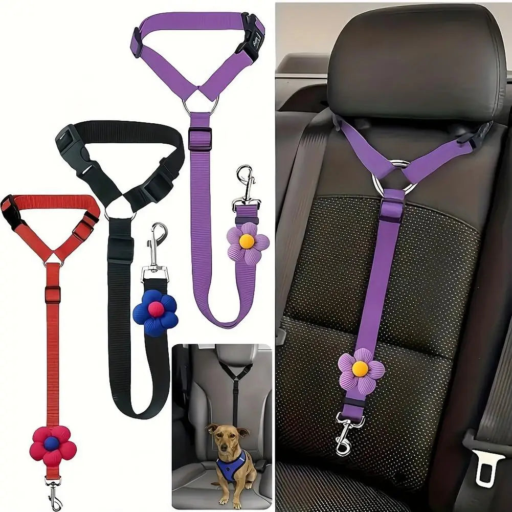 Ceinture de Sécurité Voiture pour Chien et Chat – 2 en 1 Laisse
