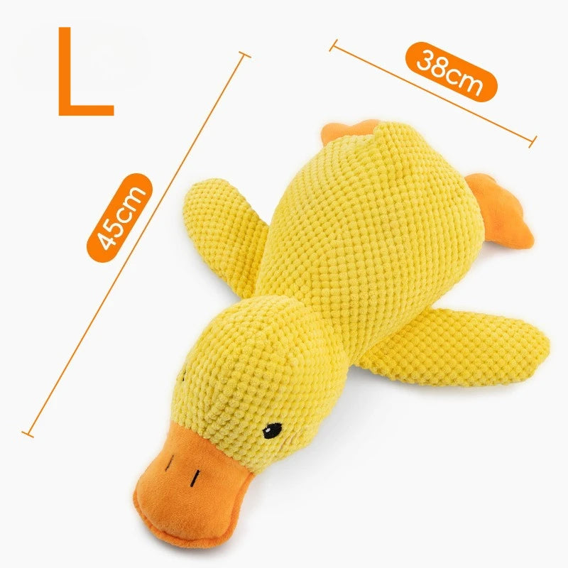 Peluche Canard Apaisante pour Chien – Couine et Rassure, 3 Tailles
