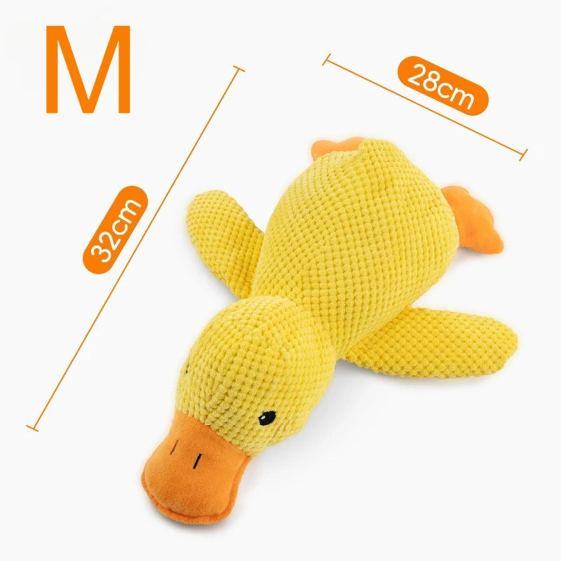Peluche Canard Apaisante pour Chien – Couine et Rassure, 3 Tailles