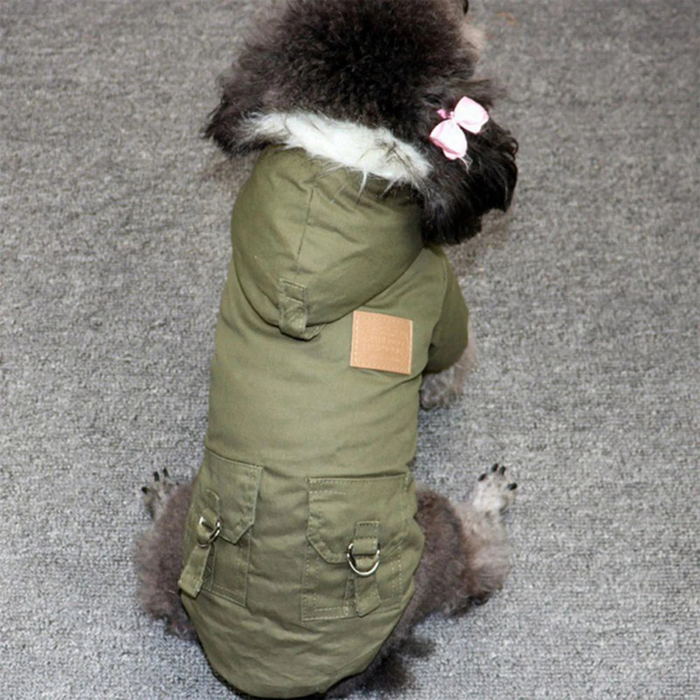 Parka pour Chien à Capuche Fourrée – Chaude et Coupe-Vent, du XS au XXL