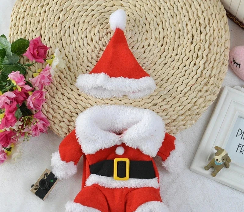 Combinaison Père Noël et bonnet pour chien et chat