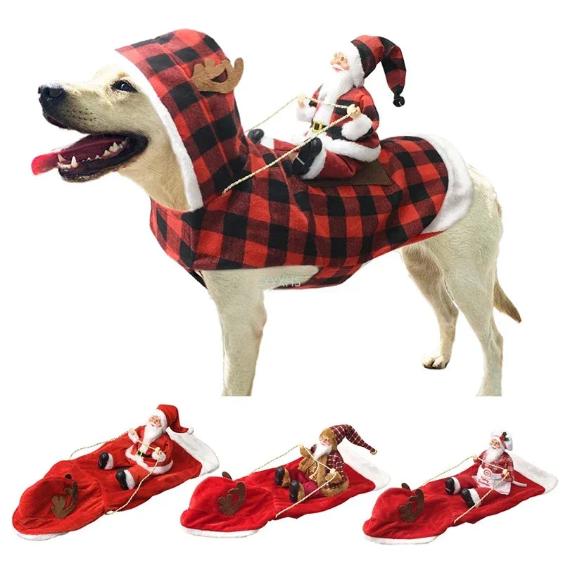 Déguisement Père Noël à Dos pour Chien – Cape avec Personnage, du S au XXXL