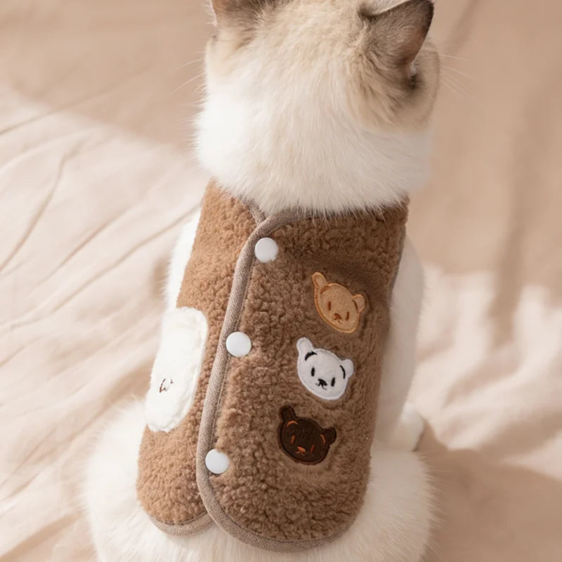 Gilet Polaire Ourson pour Chien et Chat – Effet Teddy, du XS au XXL
