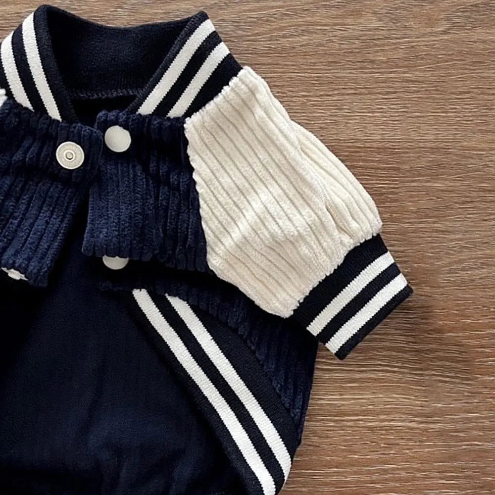 Blouson Baseball pour Chien – Velours Côtelé Brodé, du XS au XL