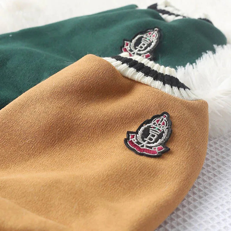 Pull Col V à Écusson pour Chat et Petit Chien – Style College