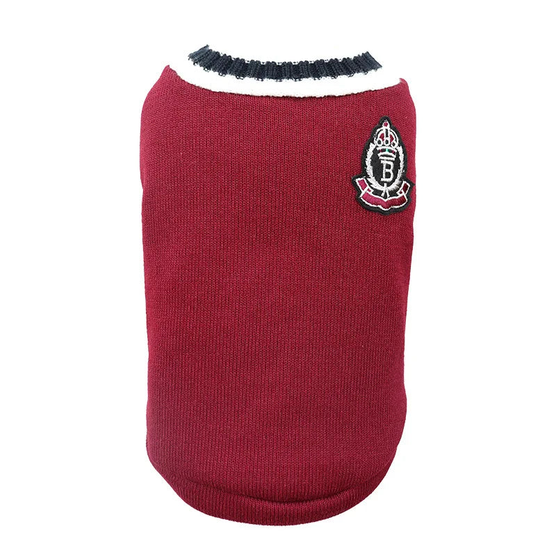 Pull Col V à Écusson pour Chat et Petit Chien – Style College