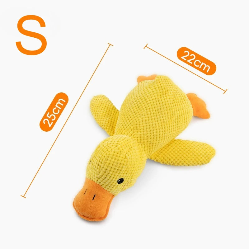 Peluche Canard Apaisante pour Chien – Couine et Rassure, 3 Tailles