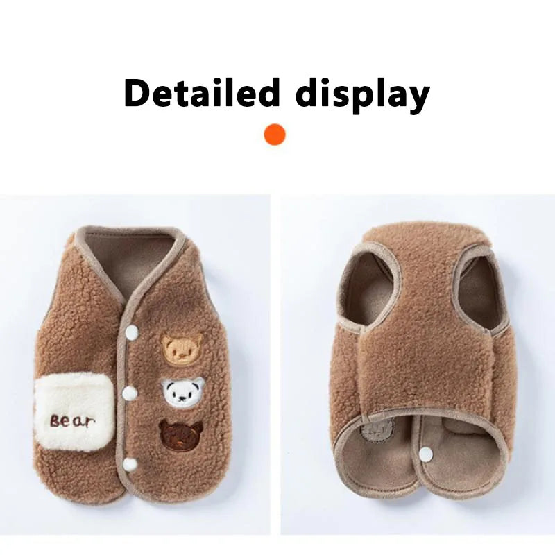 Gilet Polaire Ourson pour Chien et Chat – Effet Teddy, du XS au XXL