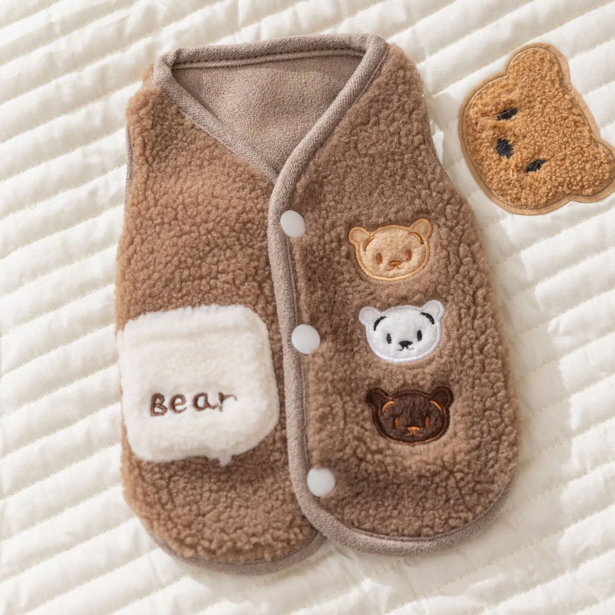 Gilet Polaire Ourson pour Chien et Chat – Effet Teddy, du XS au XXL