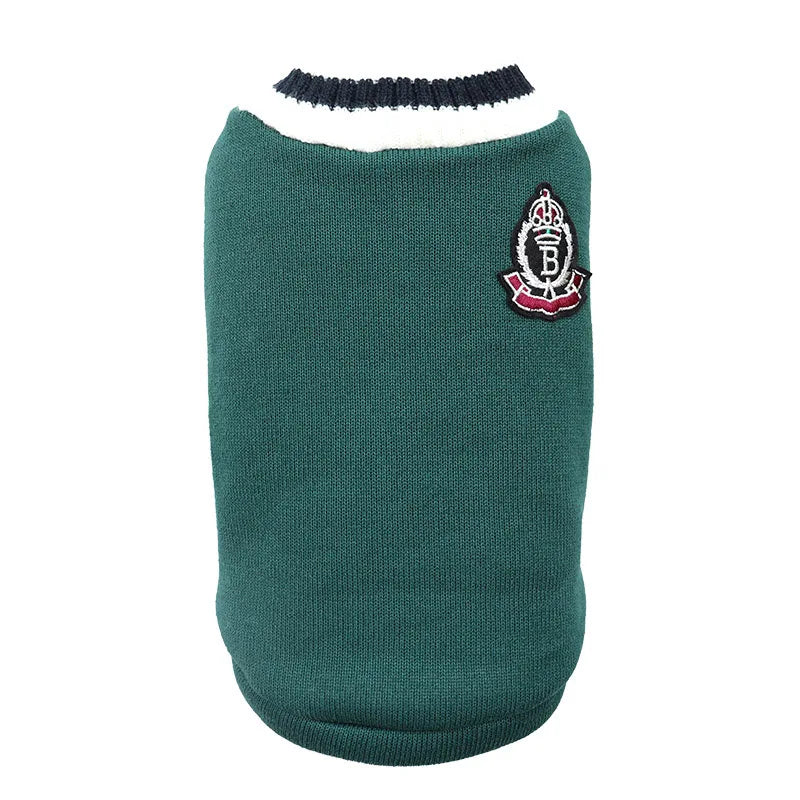 Pull Col V à Écusson pour Chat et Petit Chien – Style College