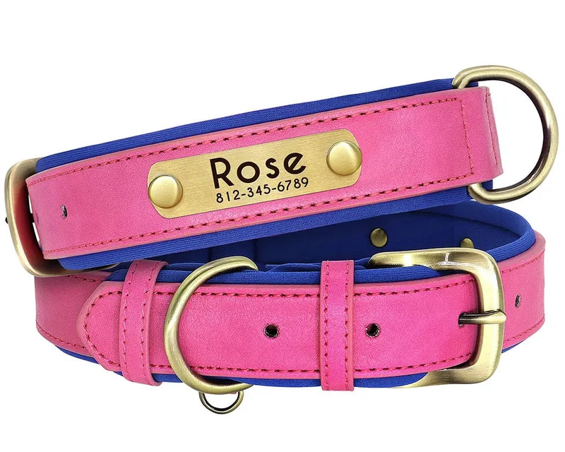 Collier gravé fuchsia