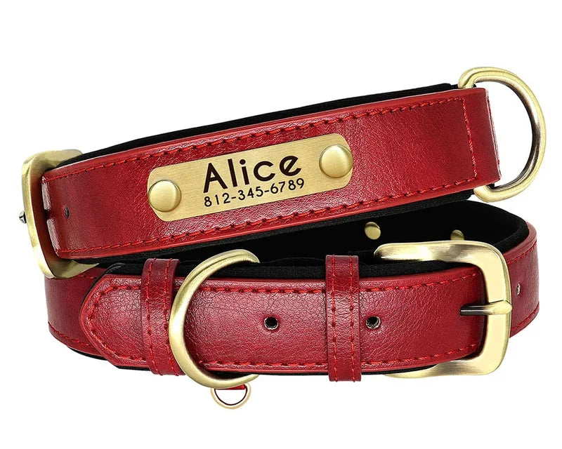 Collier gravé rouge