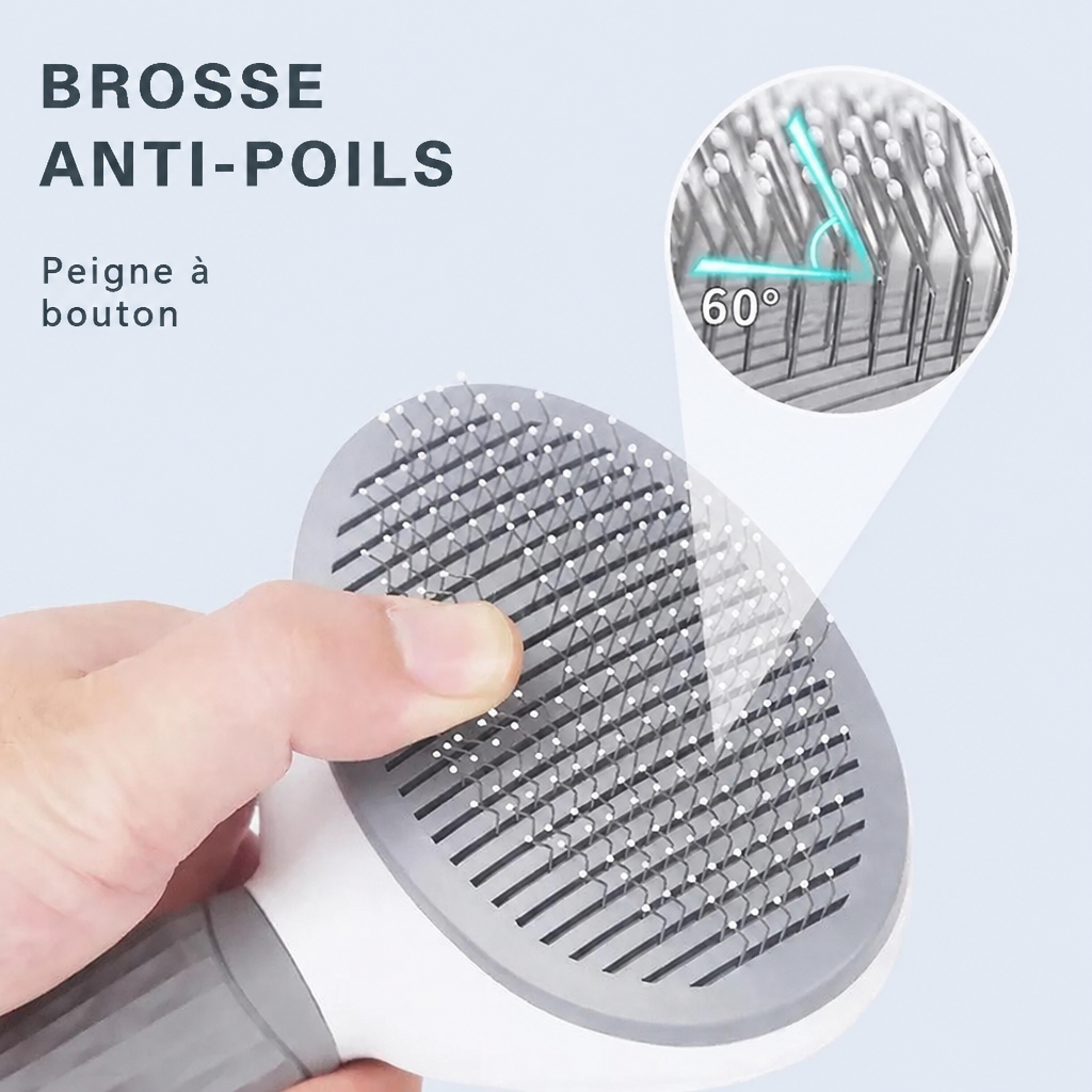 Picots inclinés de la brosse