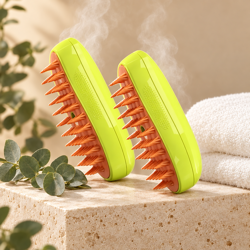 Lot de 2 brosses vapeur jaunes